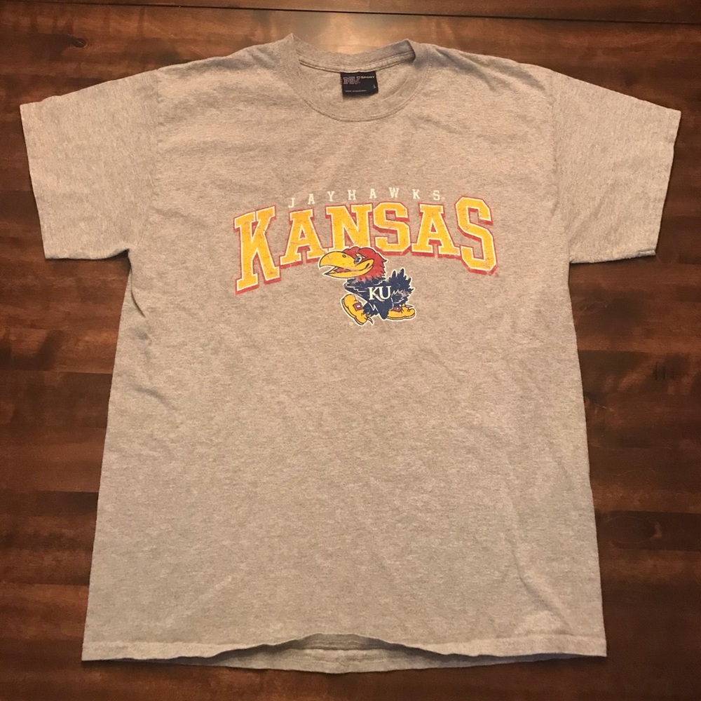 Kansas Jayhawks Grey T-shirt Size L